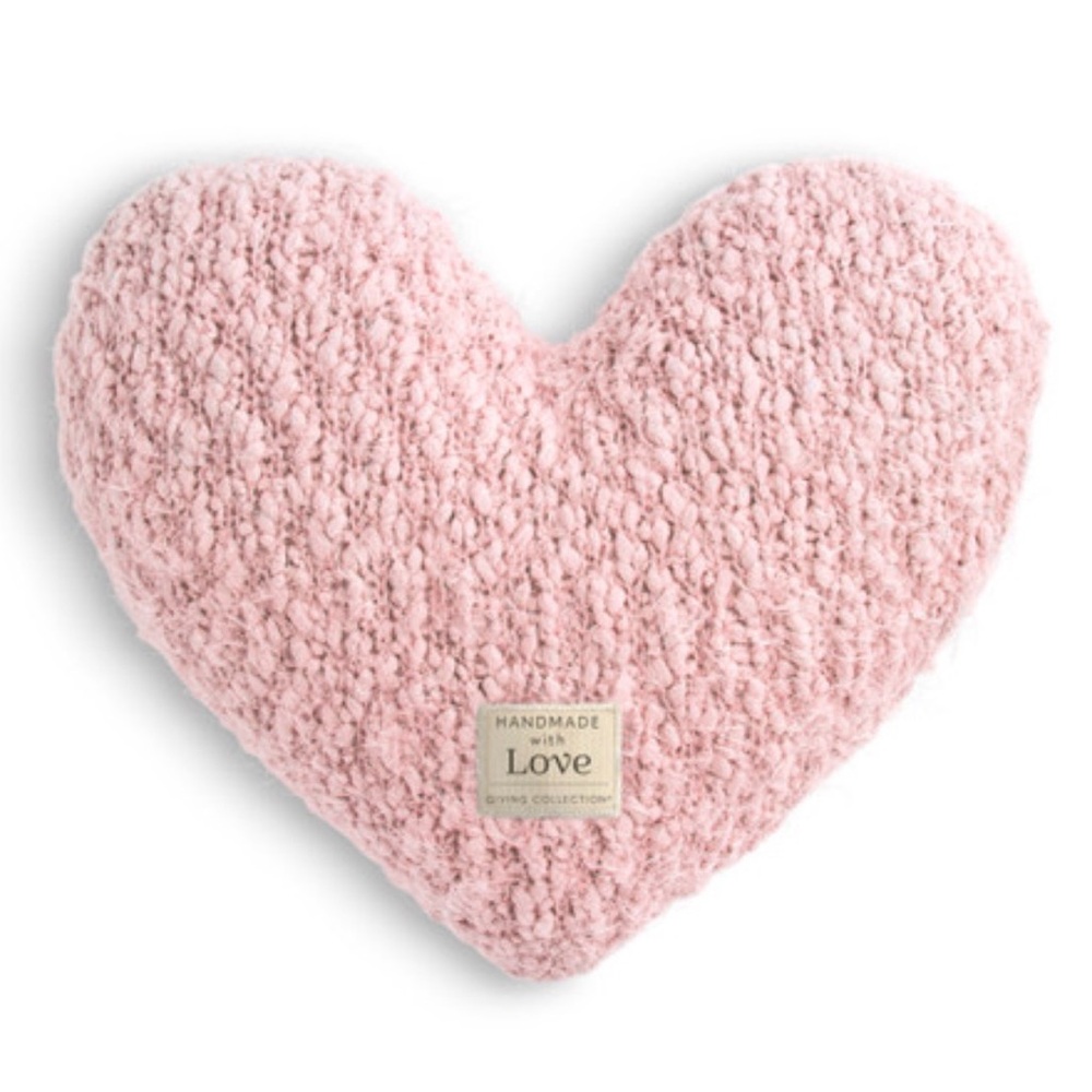 DEMDACO Giving Heart Pink 10 X 11 Cotton Weighted Plush Decorative Pillow